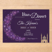 Purple Minimal Mosque Ramadan Iftar Party  Acryleinladungen (Vorderseite)