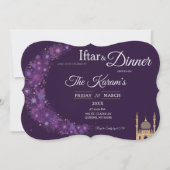 Purple Minimal Mosque Ramadan Iftar Party  Einladung (Vorderseite)