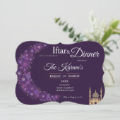 Purple Minimal Mosque Ramadan Iftar Party  Einladung (Stehend Vorderseite)