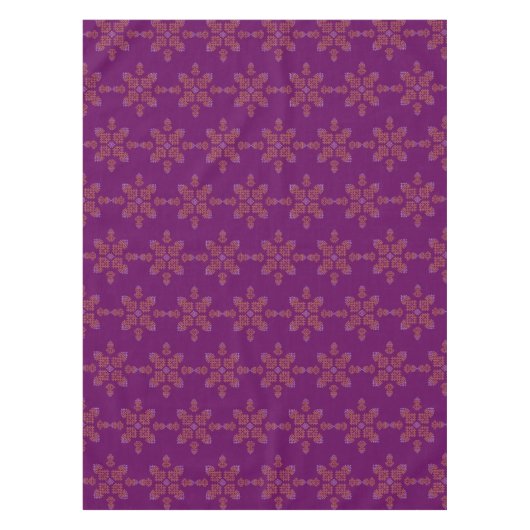 Purple Minimal South Indian Kolam Design Tischdecke (Vorderseite)