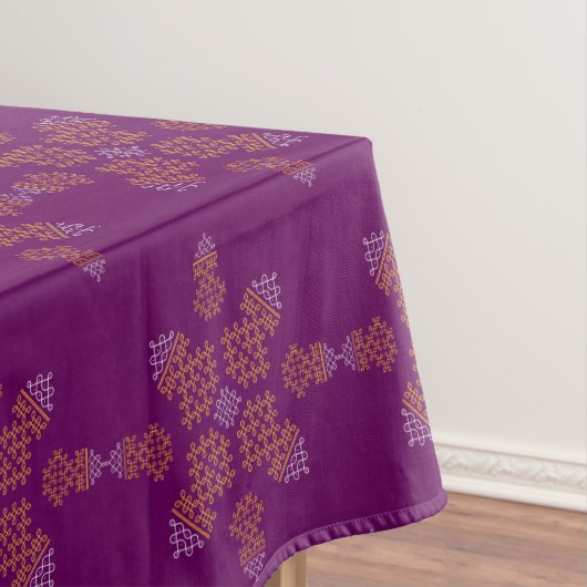 Purple Minimal South Indian Kolam Design Tischdecke (Beispiel)