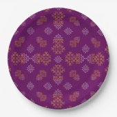 Purple Minimal Tamil Kolam Pongal Design Pappteller (Vorderseite)