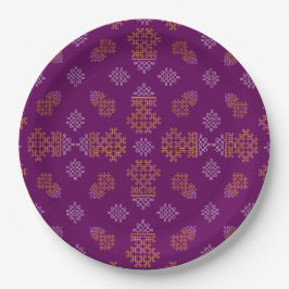 Purple Minimal Tamil Kolam Pongal Design Pappteller