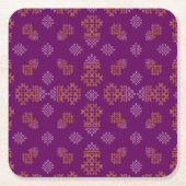 Purple Minimal Tamil Kolam Pongal Design Rechteckiger Pappuntersetzer (Vorderseite)