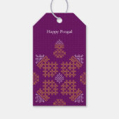 Purple Minimal Tamil Kolam Pongal Geschenkanhänger (Vorderseite)