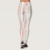 Purple Mint Peach Rose Stripes Leggings (Rückseite)