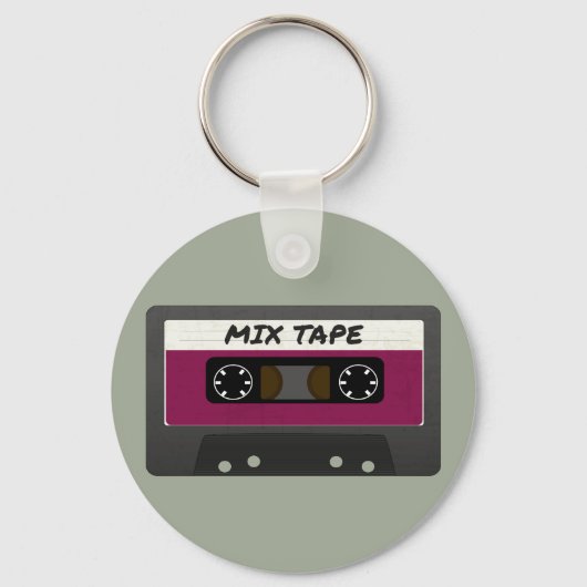 Purple Mix Tape - 80s And 90s Retro Inspired Gift Schlüsselanhänger (Vorderseite)