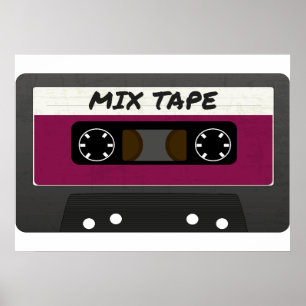 Purple Mix Tape - Retro-Geschenk im Stil der 80er  Poster