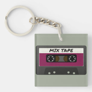 Purple Mix-Tape - Retro-Geschenk im Stil der 80er Schlüsselanhänger