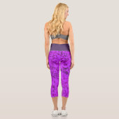 Purple Modern Abstract Sports Pattern Capri Leggings (Rückseite)