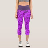 Purple Modern Abstract Sports Pattern Capri Leggings (Vorderseite)