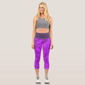 Purple Modern Abstract Sports Pattern Capri Leggings (Vorderseite)