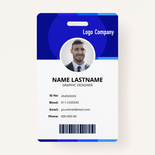 Purple Modern ID Identification Card Photo Badge Ausweis (Vorderseite)