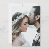 Purple Modern Script Elegant Photo Wedding Einladung (Rückseite)