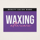Purple Modern Waxing Aftercare Card Hair Removal (Vorderseite)