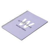 Purple Monogram Initial Aesthetic Gift notebook Notizblock (Linke Seite)