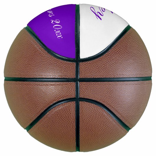 Purple monogram name, initial and team basketball (Rechts)