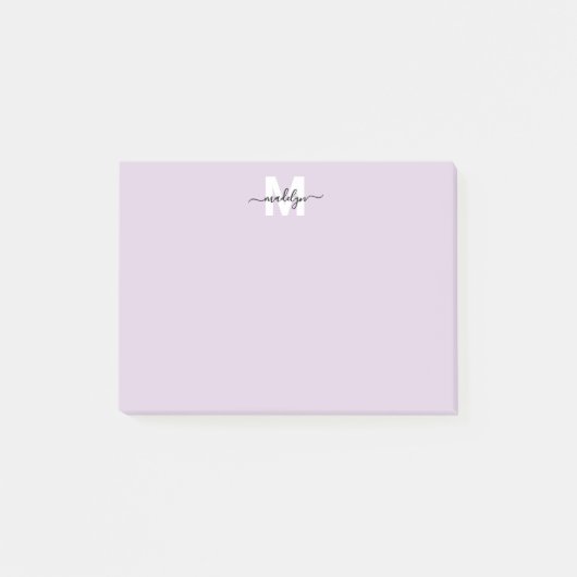 Purple Monogram Post-it Klebezettel (Vorderseite)