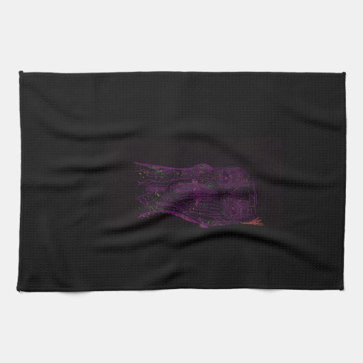 Purple Monster Character Art Kitchen Towel Geschirrtuch (Horizontal)