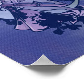 Purple Moon Goddess Wiccan Triple Moon Symbol Art Poster (Ecke)