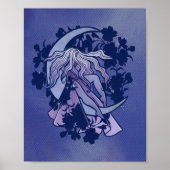 Purple Moon Goddess Wiccan Triple Moon Symbol Art Poster (Vorne)
