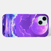 Purple Moon Over the Sea – Dreamy Night Sky iPhone Case-Mate iPhone Hülle (Rückseite (Horizontal))