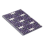 Purple Moon Phase Floral Pattern Spiral Notebook Notizblock (Rechte Seite)