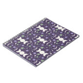 Purple Moon Phase Floral Pattern Spiral Notebook Notizblock (Linke Seite)