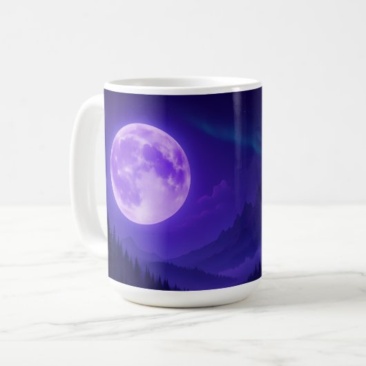 Purple Moon Serenity Mousepad – Midnight Mountain Kaffeetasse (Vorderseite Links)