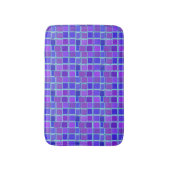 Purple Mosaic Squares Tile Pattern Badematte (Vorderseite Vertikal)