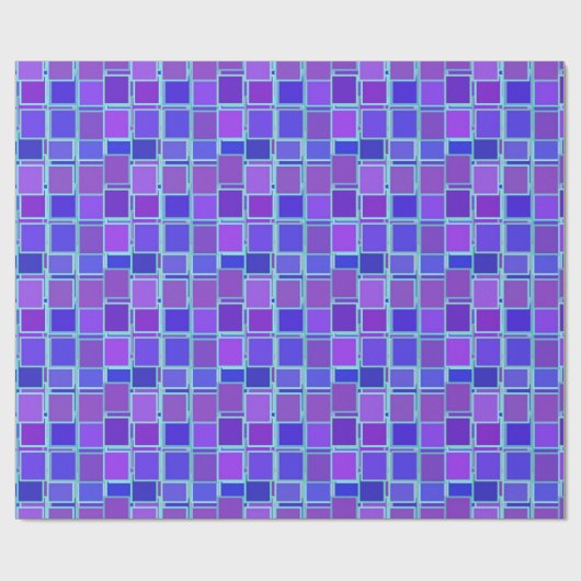 Purple Mosaic Squares Tile Pattern Geschenkpapier (Flach)