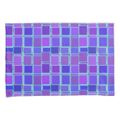 Purple Mosaic Squares Tile Pattern Kissenbezug (Vorderseite-Rechts)