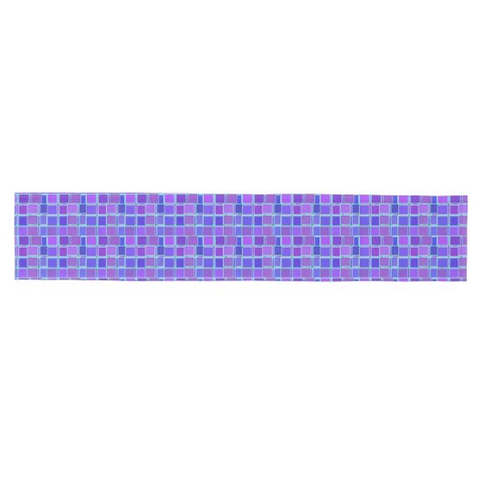 Purple Mosaic Squares Tile Pattern Mittelgroßer Tischläufer (Horizontal)
