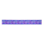 Purple Mosaic Squares Tile Pattern Satinband (Vorderseite)