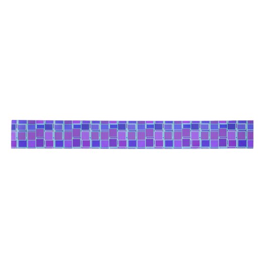 Purple Mosaic Squares Tile Pattern Satinband (Vorderseite)