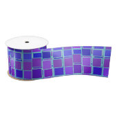Purple Mosaic Squares Tile Pattern Satinband (Spule)