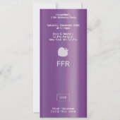 Purple MP3 Music Player Birthday Einladung (Rückseite)