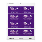 Purple Mr und Mrs. address labels for wedding mail (Vorne)