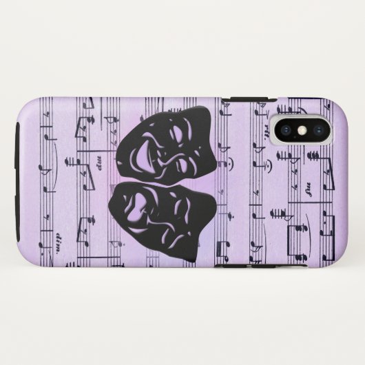 Purple Music and Theater Masks Case-Mate iPhone Hülle (Rückseite (Horizontal))