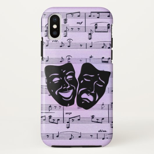 Purple Music and Theater Masks Case-Mate iPhone Hülle (Rückseite)
