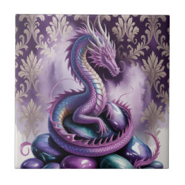Purple Mystic Dragon Gothic Fliese