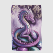 Purple Mystic Dragon Gothic Golfhandtuch (Vorderseite)