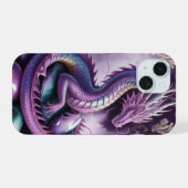 Purple Mystic Dragon Gothic iPhone 15 Hülle (Rückseite (Horizontal))