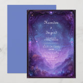 Purple Nebula Celestial Galaxy Vista Wedding Einladung (Vorne/Hinten)