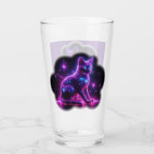 Purple Neon Siamese Cat With Blue Eyes & Starburst Glas (Rückseite)