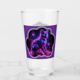 Purple Neon Siamese Cat With Blue Eyes & Starburst Glas