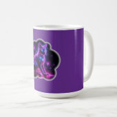 Purple Neon Siamese Cat With Blue Eyes & Starburst Kaffeetasse (VorderseiteRechts)