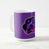 Purple Neon Siamese Cat With Blue Eyes & Starburst Kaffeetasse (Vorderseite Links)