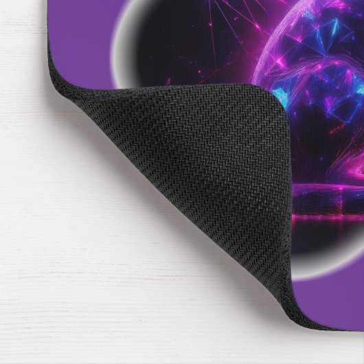 Purple Neon Siamese Cat With Blue Eyes & Starburst Mousepad (Ecke)