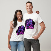 Purple Neon Siamese Cat With Blue Eyes & Starburst T-Shirt (Unisex)